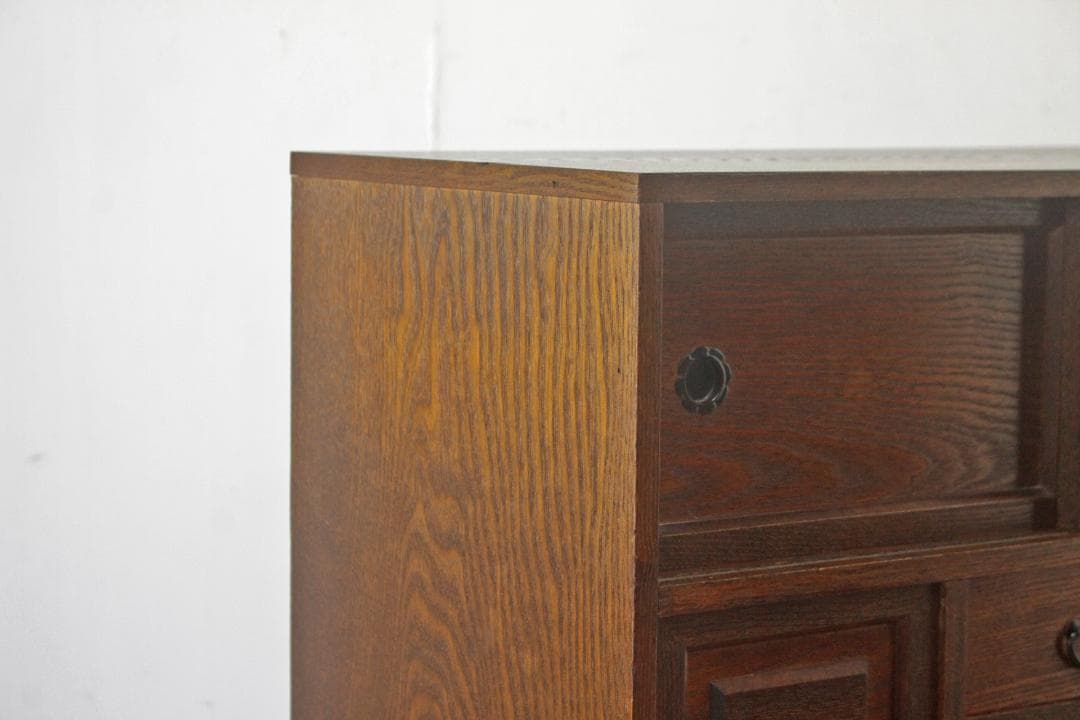 レトロ 小振り 引き出し 茶箪笥 抽斗 5杯 隠し収納 からくり箪笥 鍵付き