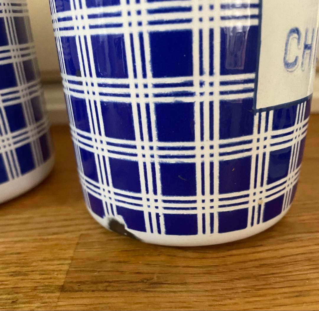 フランス アンティーク BB社 ホーローキャニスター 5個セット