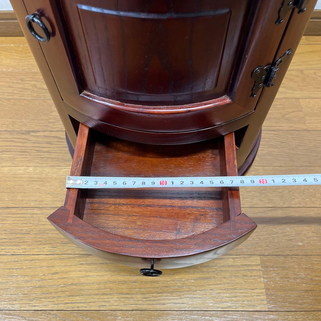 木製 丸型　箪笥　スツール アンティーク 花台 盆栽台 椅子 スツール