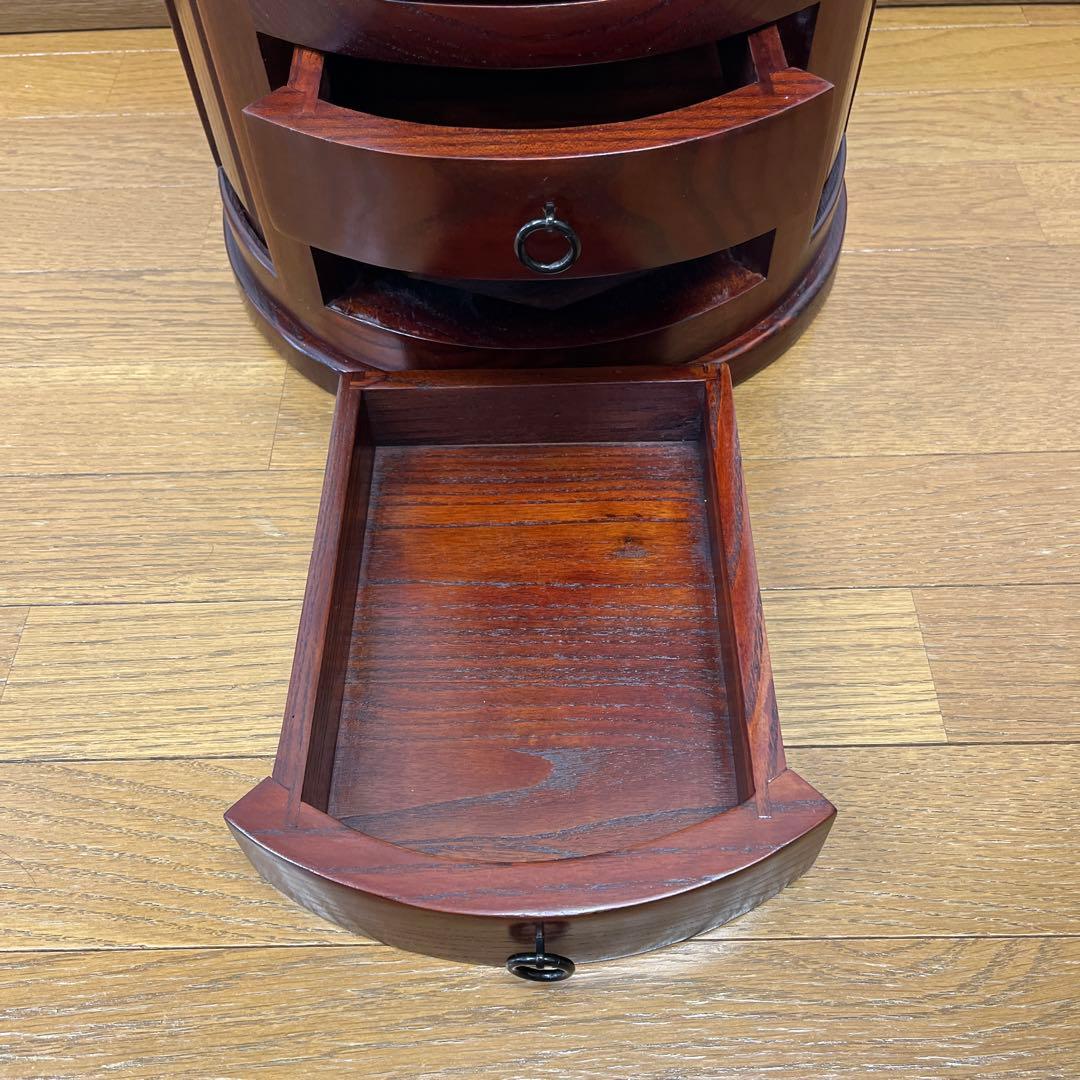 木製 丸型　箪笥　スツール アンティーク 花台 盆栽台 椅子 スツール