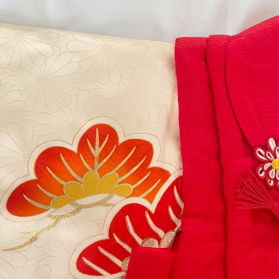 七五三3歳 女の子 子供 着物 正絹 被布 セット