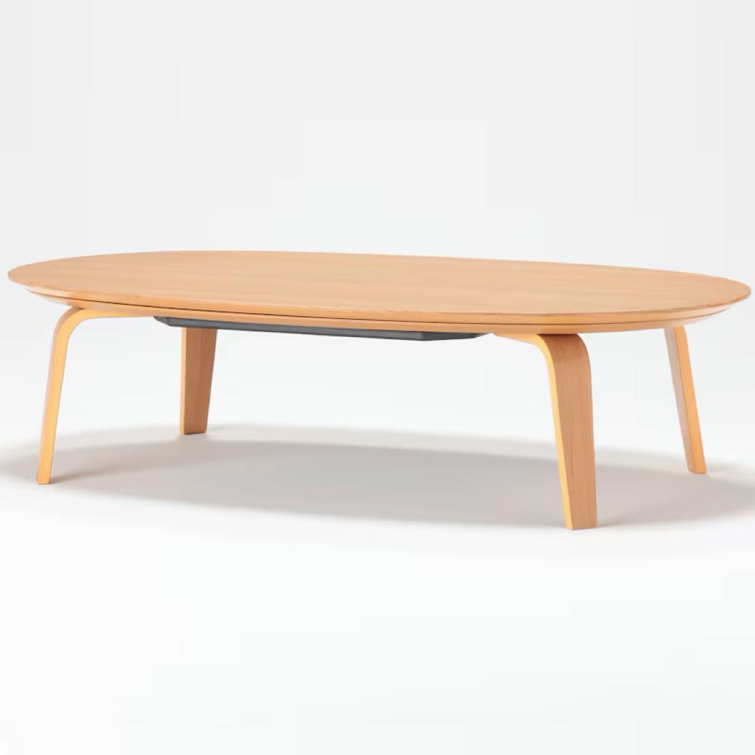 無印良品　楕円形こたつ、専用こたつ布団セット　こたつにもなるローテーブル大