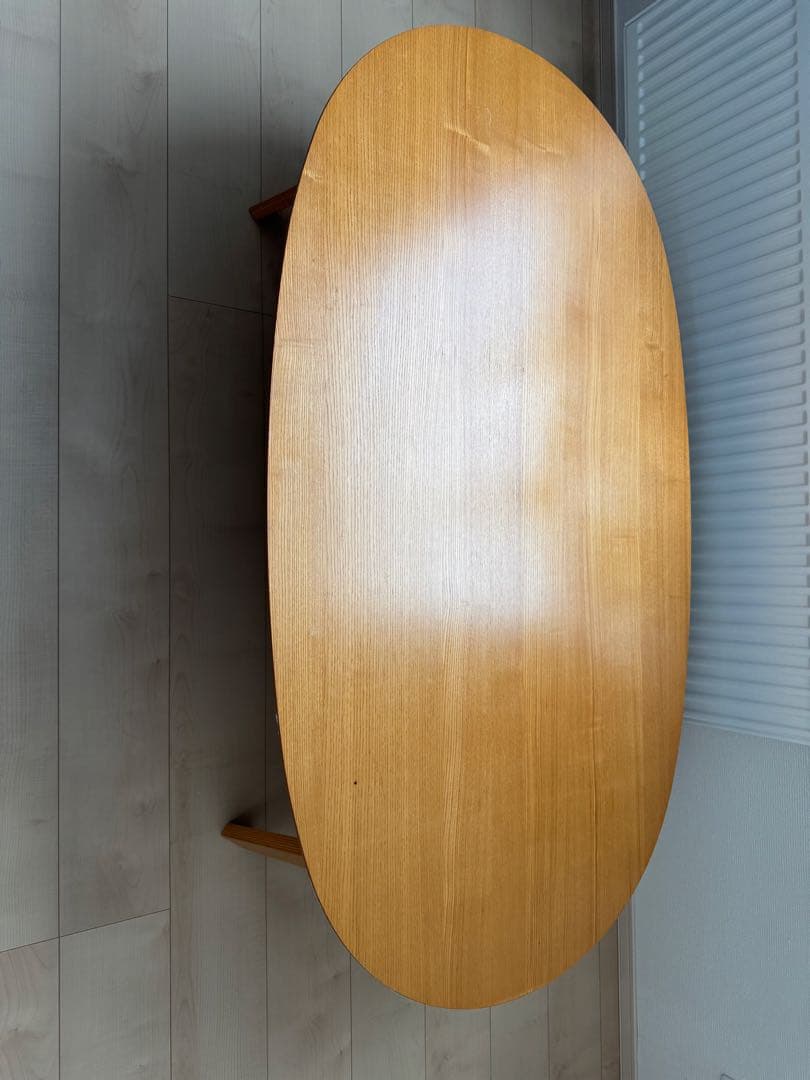 無印良品　楕円形こたつ、専用こたつ布団セット　こたつにもなるローテーブル大