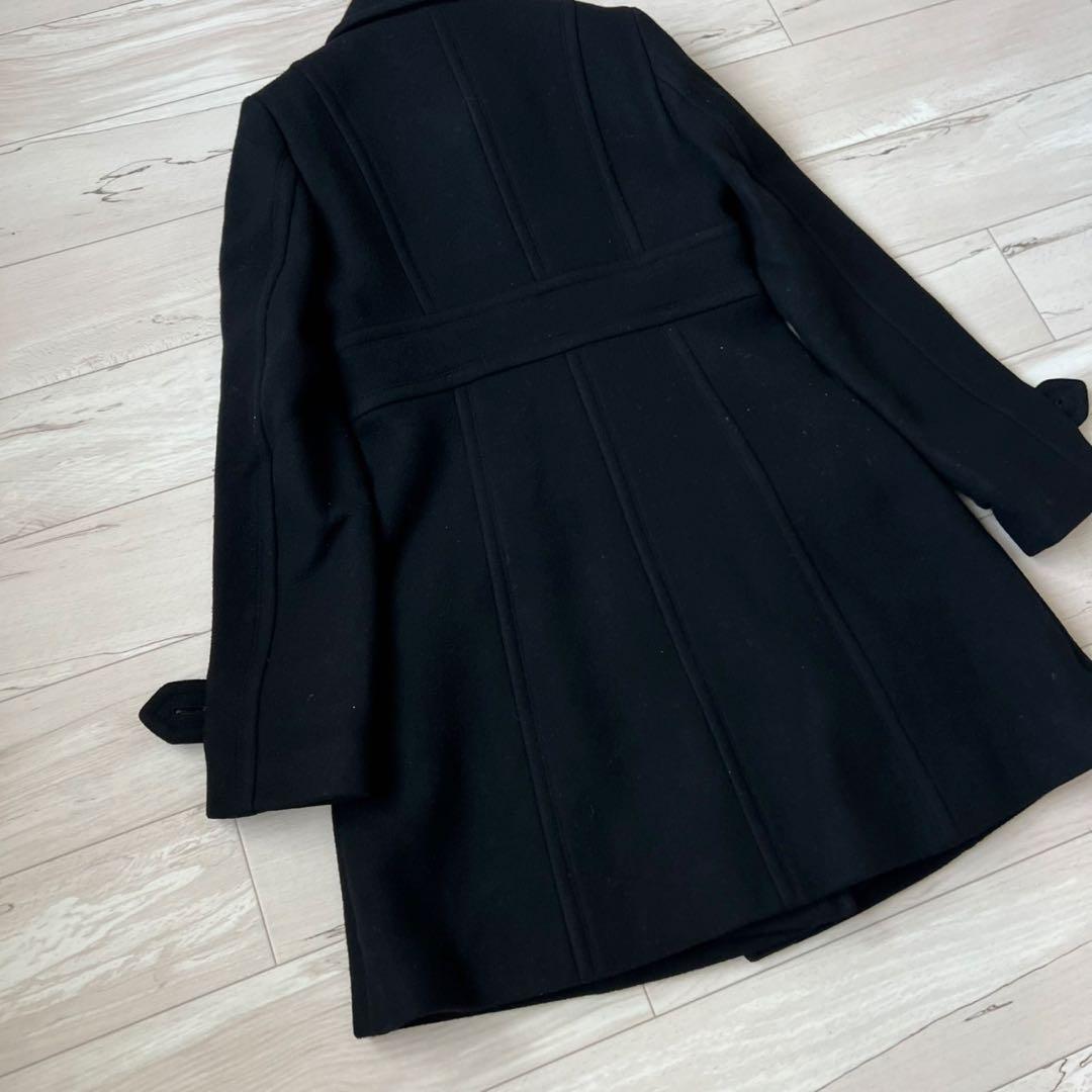 バーバリーブルーレーベル　ダブルブレスト　ロングコート　チェック　ウール