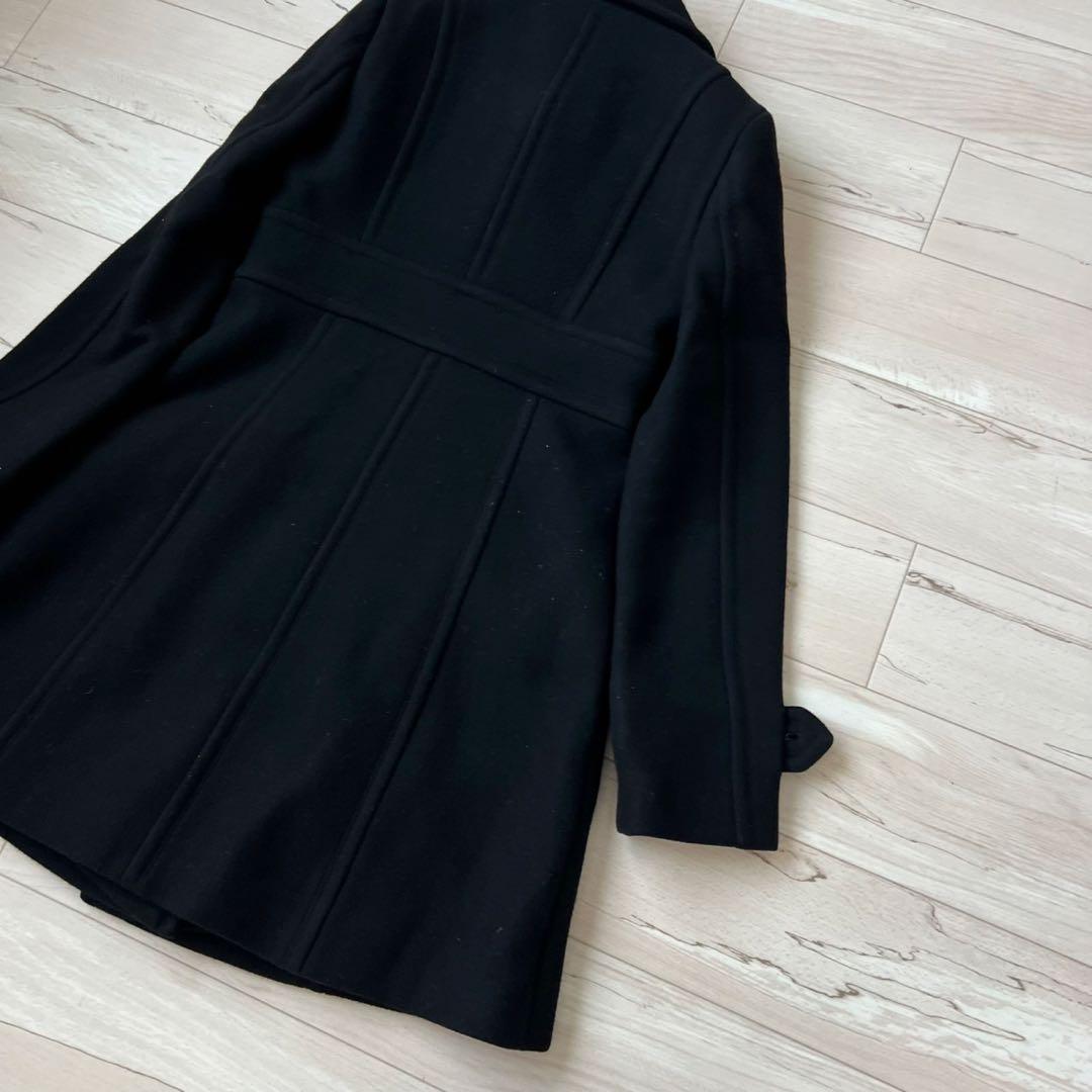 バーバリーブルーレーベル　ダブルブレスト　ロングコート　チェック　ウール