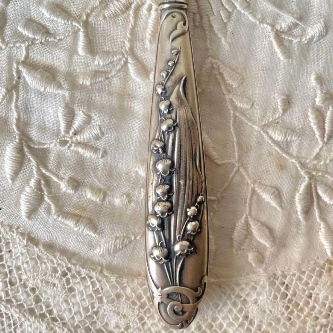 すずらんレリーフレターオープナー&シューボタンフック 2点　フランスアンティーク