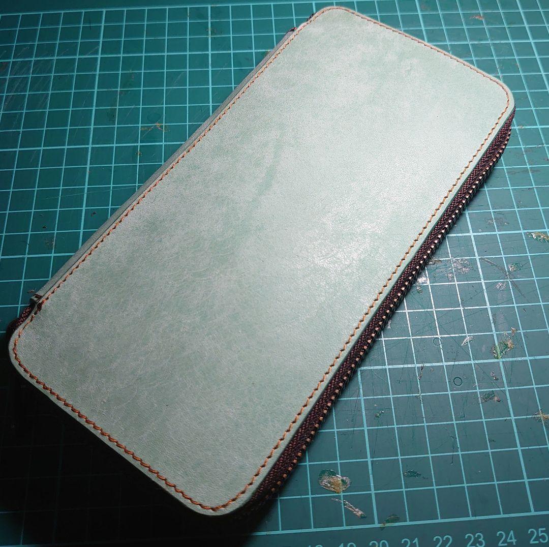 プエブロ　アクア　ラウンドジップペンケース【検　バハギア　野原工芸　工房楔