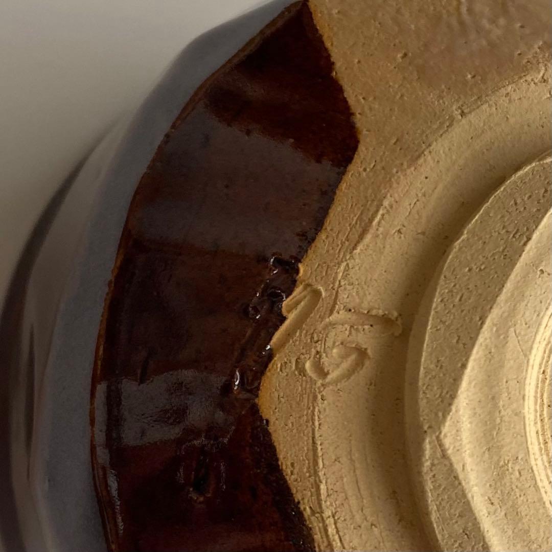 抹茶茶碗　瀬戸織部焼　福本積應老師　銘「一期一会」　初見裕　作　箱書きあり　美品