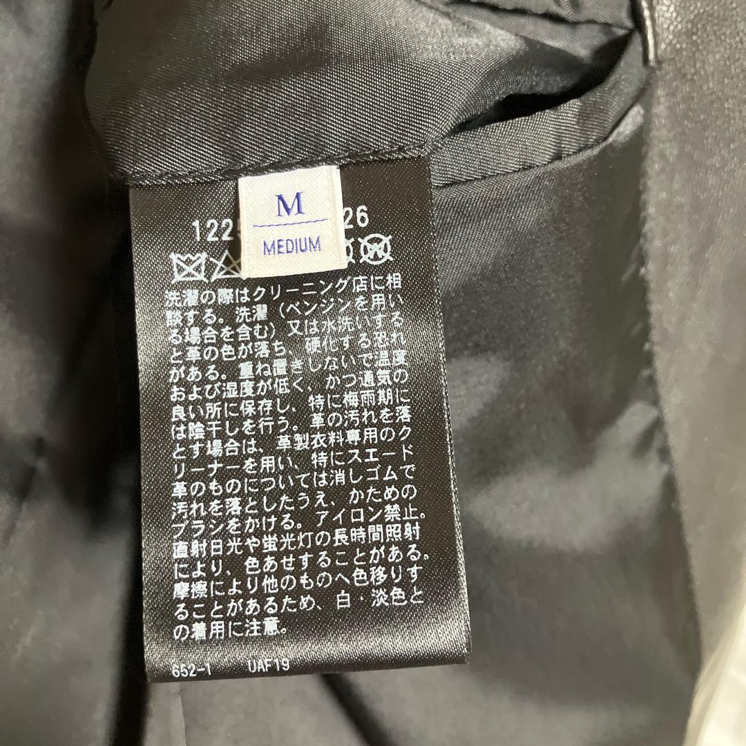 BEAUTY&YOUTH ブラックレザーシングルライダースジャケット　サイズM