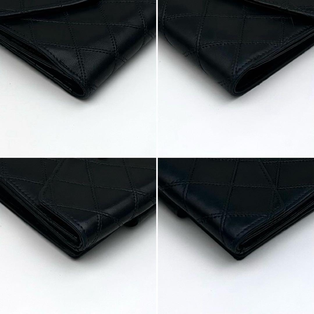 【美品】CHANEL シャネル ココマーク ビコローレ 二つ折り財布 ブラック