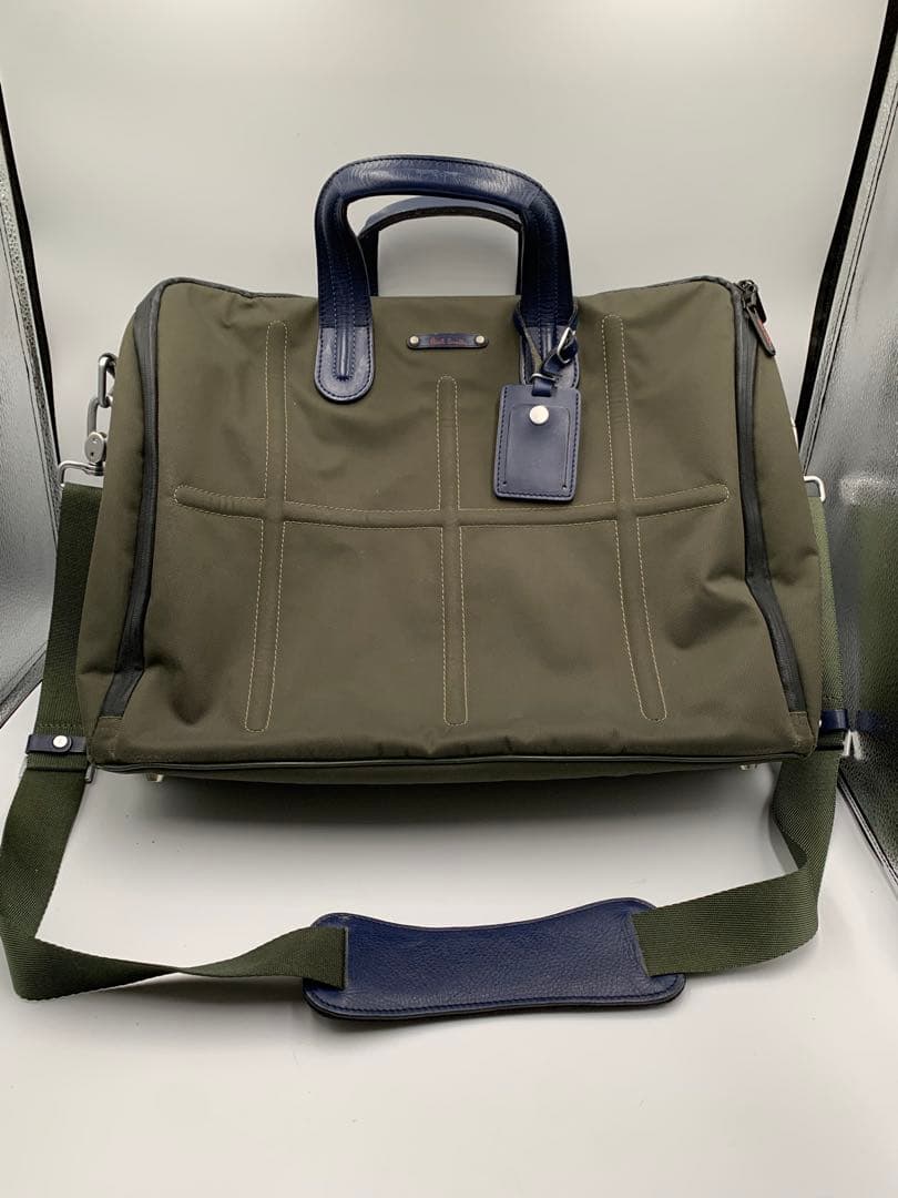ポールスミス 2WAY ビジネスバッグ カーキ ナイロン レザー A4収納可