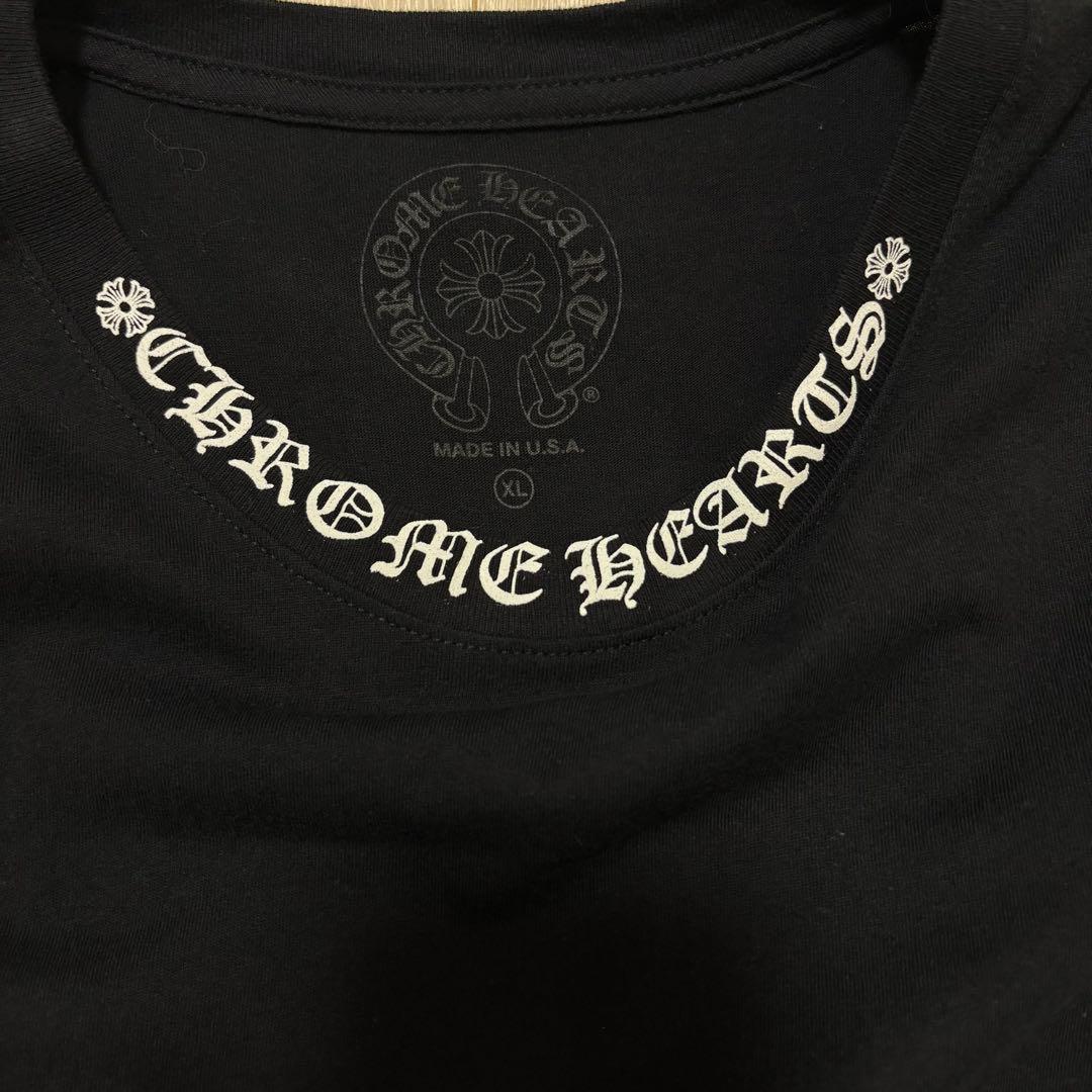 CHROME HEARTS ブラック ネックロゴTシャツ XL