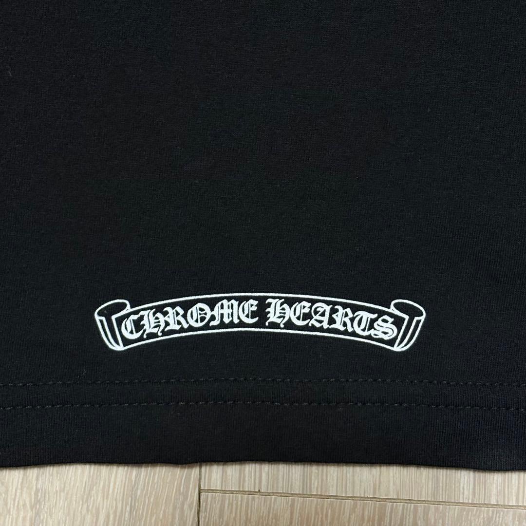 CHROME HEARTS ブラック ネックロゴTシャツ XL