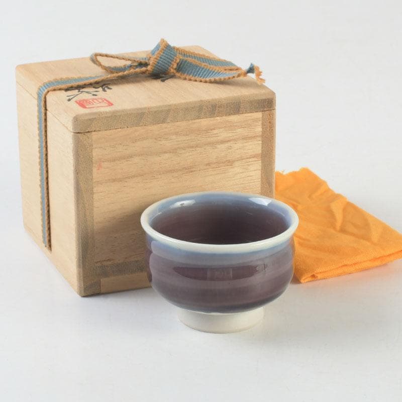 九谷焼　人間国宝　徳田正彦（三代徳田八十吉）　ぐい呑　盃　共布共箱　V　9709