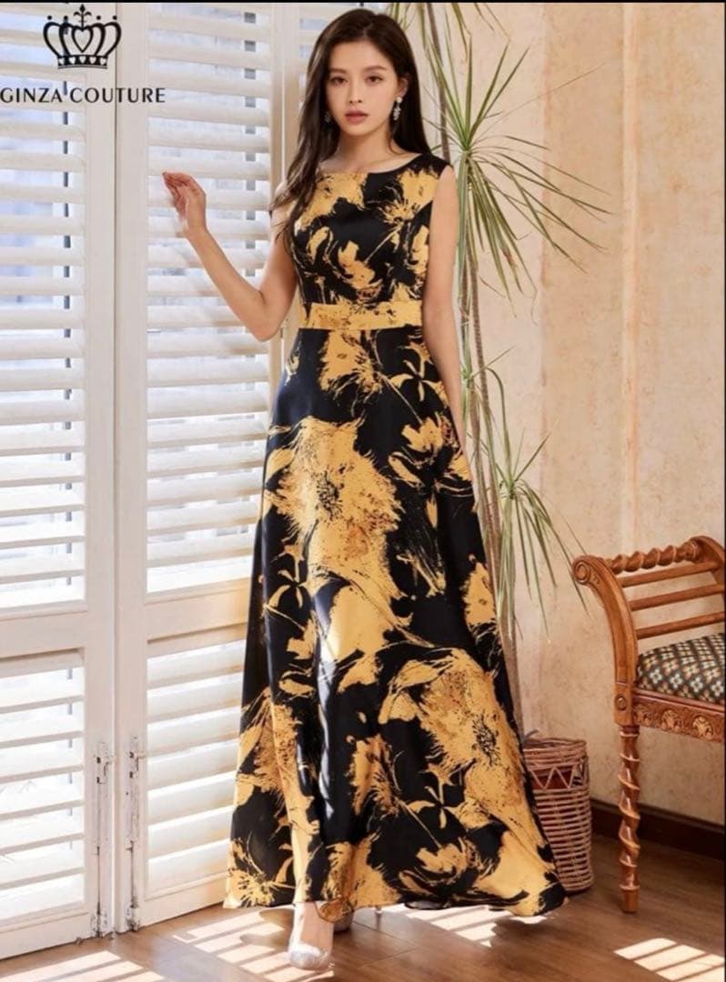 GINZA COUTURE 花柄マキシドレス