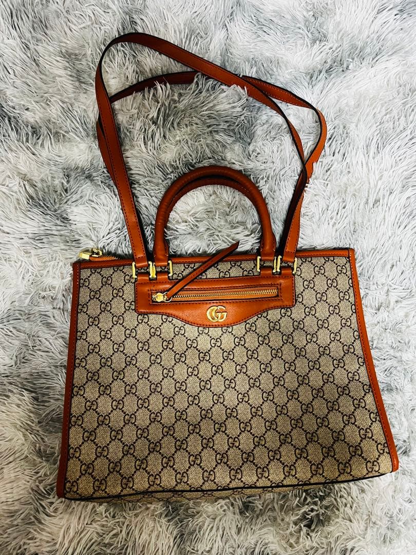 GUCCI トートバッグ ベージュ/ブラウン