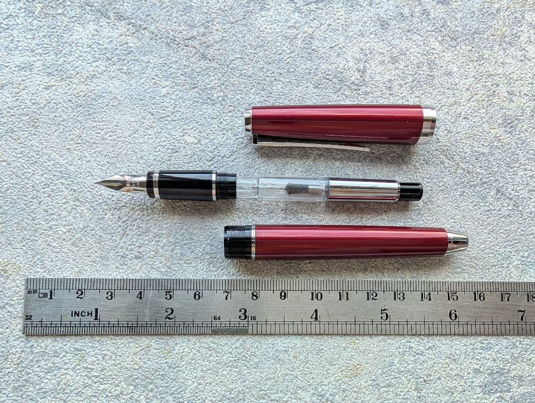 パイロット万年筆　エラボー　金属軸（赤）SM