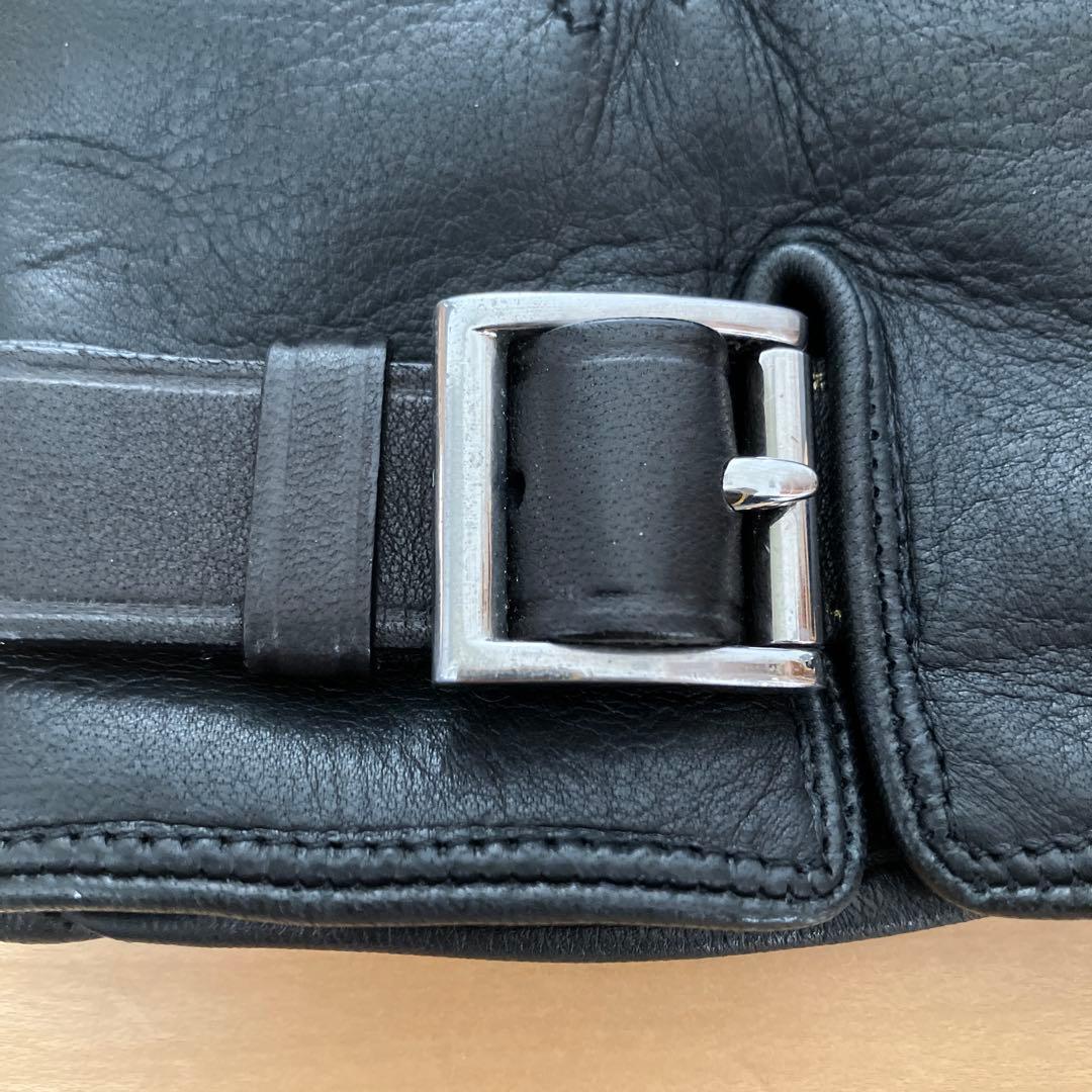 PRADA プラダ　ブラックレザー手袋　メンズサイズ