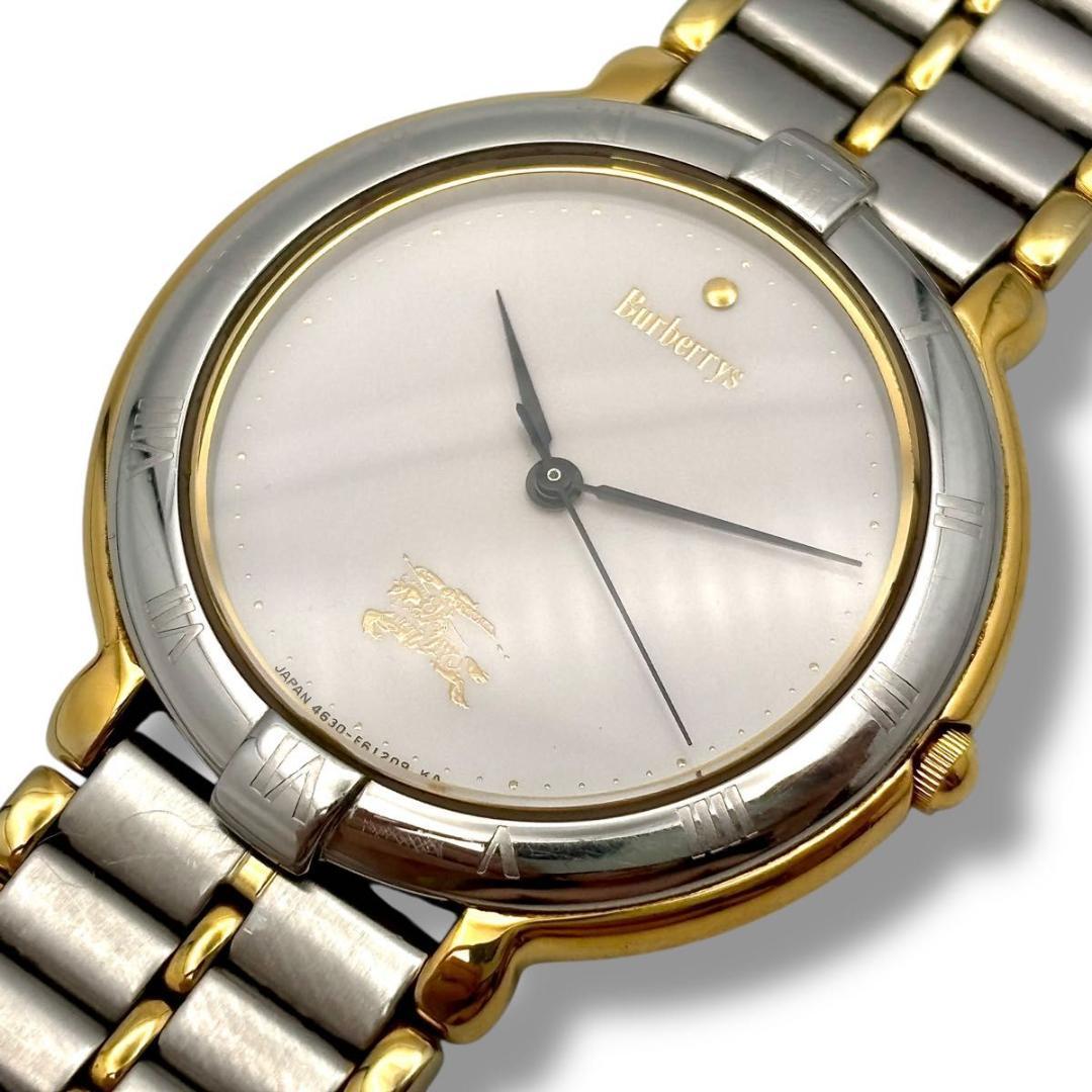 稼働 バーバリー 腕時計 クオーツ メンズ 4630-E60795 コンビ