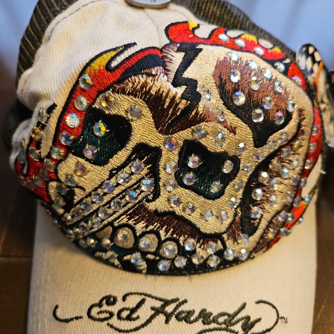 新品未使用 Ed Hardy ラインストーン付 ベースボールキャップ