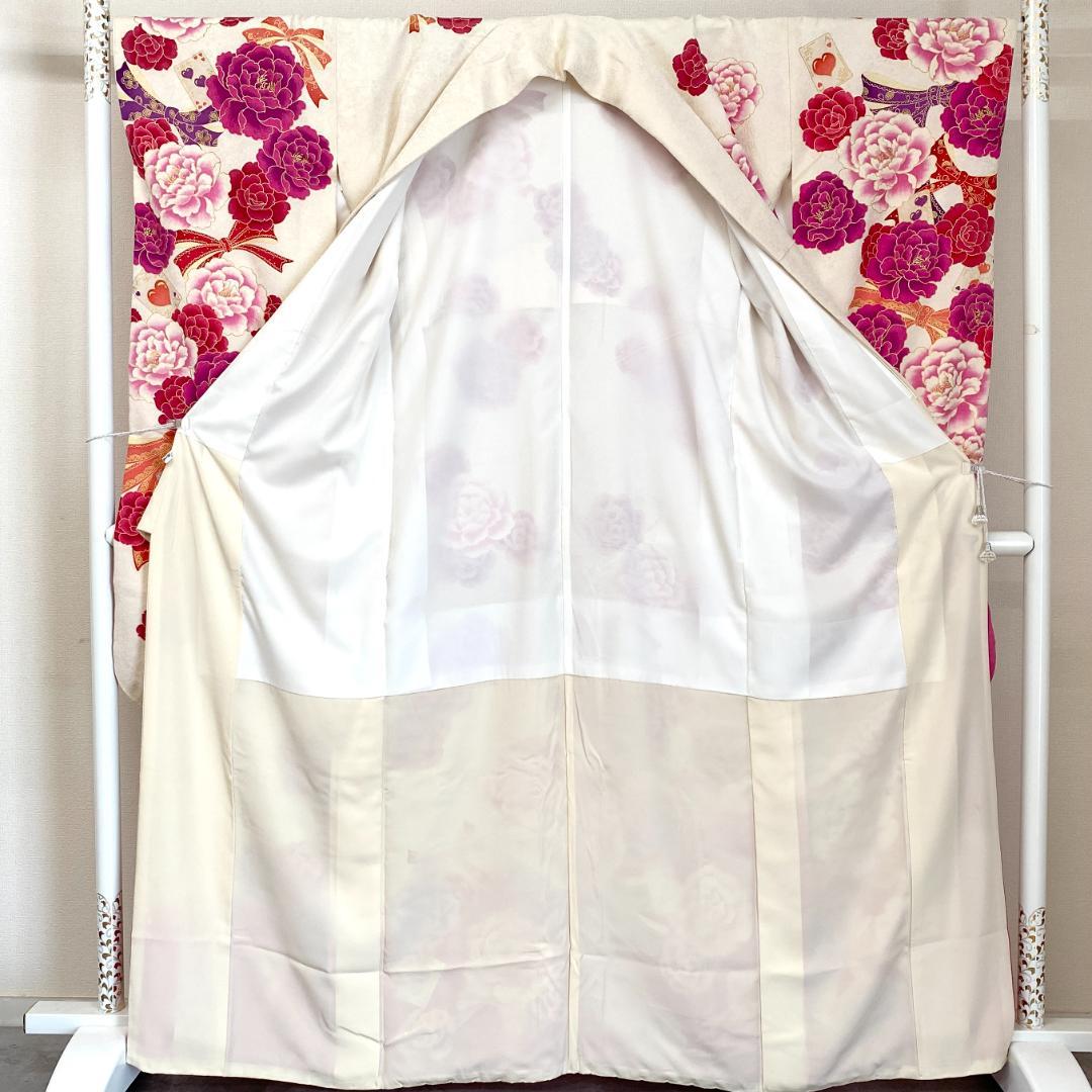 akmx190 正絹 振袖 JunAmiMisako 白色 パールトーン加工9号