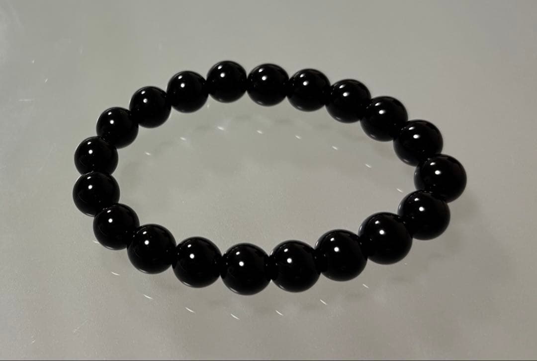 月美（モリオン（黒水晶）ブレスレット（鑑別書付き）10mm珠（チベット産）