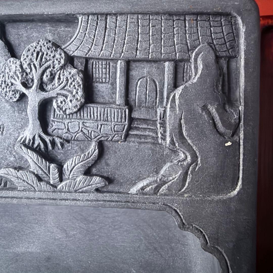 2245様感謝‼️不世出‼️旧家蔵出書の極み『松と芭蕉陽刻天然端渓硯』」文房四宝