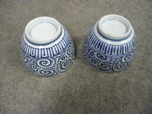 伊万里 染付 たこ唐草 猪口 5個 [B31475]