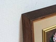 【真作】絵画　ほしのてつを　油彩0号（板絵）　椿　1972年作　静物画　X167