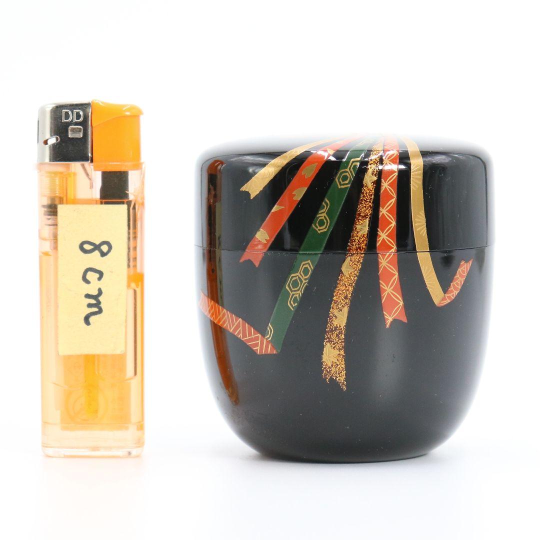 熊谷秀穂作 熨斗蒔絵中棗 共箱 茶道具　C45