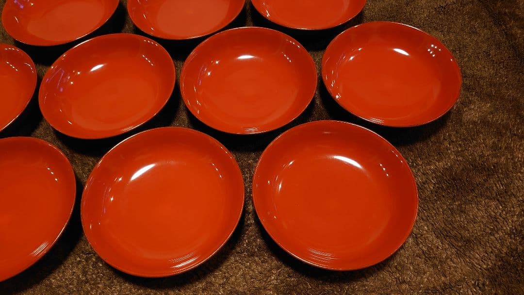 輪島塗　漆器　朱塗　豆皿　菓子皿　蔵出し　１０客