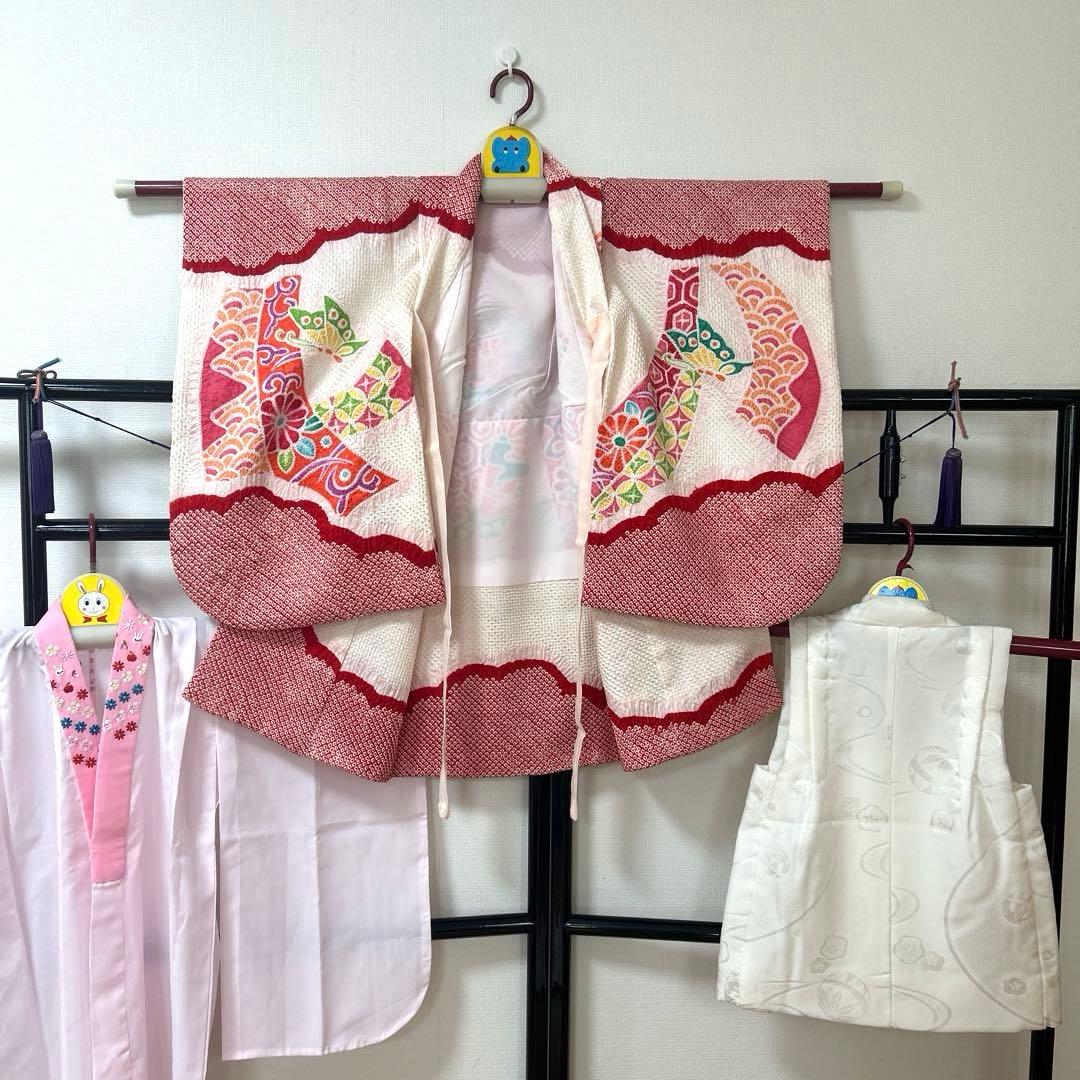 tsuki　No.94 七五三　3歳　　正絹被布セット　　本総絞り