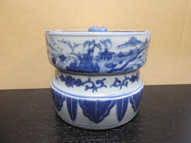 清朝？染付水指　MA325