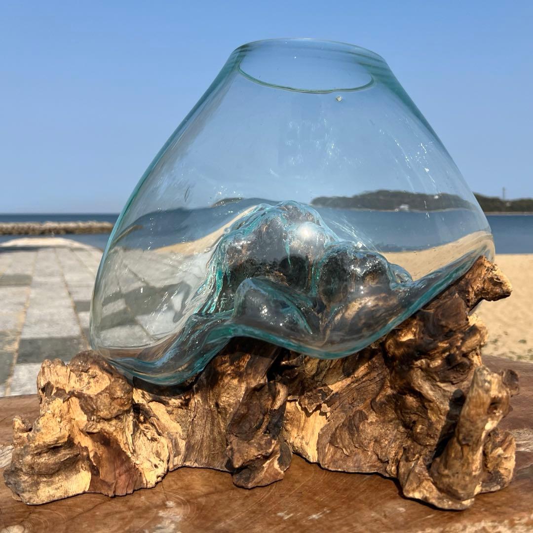 流木ガラス オブジェ超特大H 他４点セット花瓶 金魚鉢 水槽 テラリウム 観賞魚