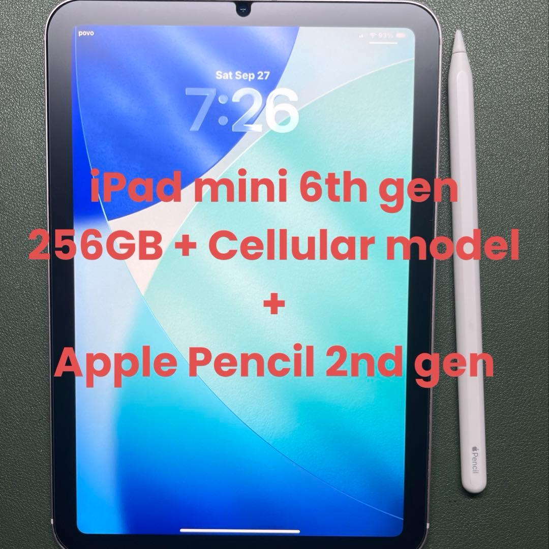 Apple iPad mini 第6世代セルラー256GB【バッテリー100%】