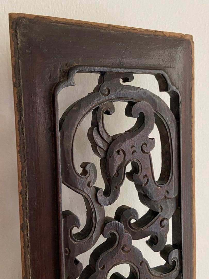 中国木製手彫り　古物デザインパネル