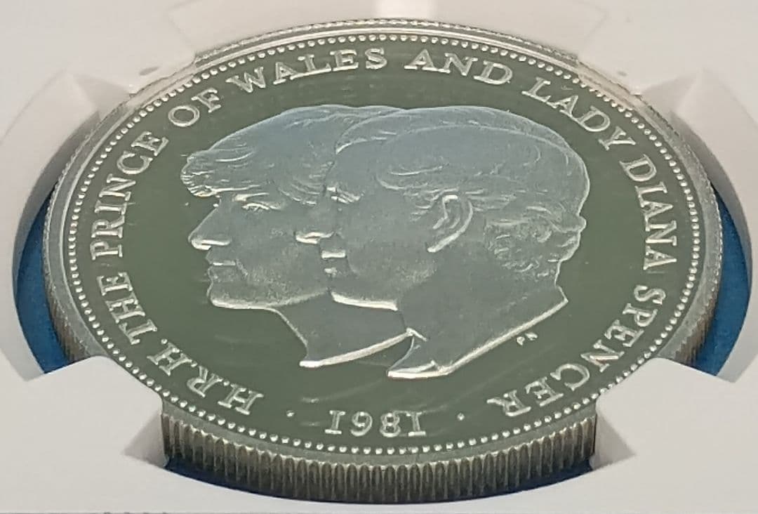 1981 チャールズ皇太子 ダイアナ妃御成婚記念銀貨 NGC PF68UC
