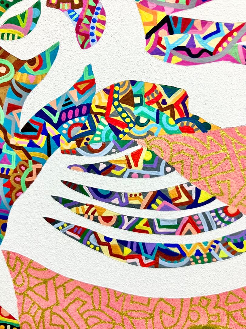 原画　金魚　動物画　絵画　アクリル画　現代アート　細密画　手描き　一点物