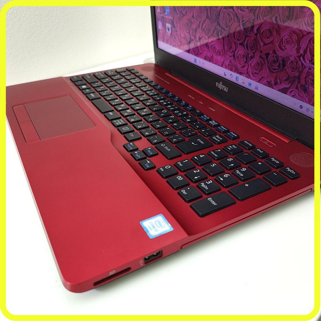 赤　新品SSD256GB⭐️windows11ノートパソコン　カメラ　780