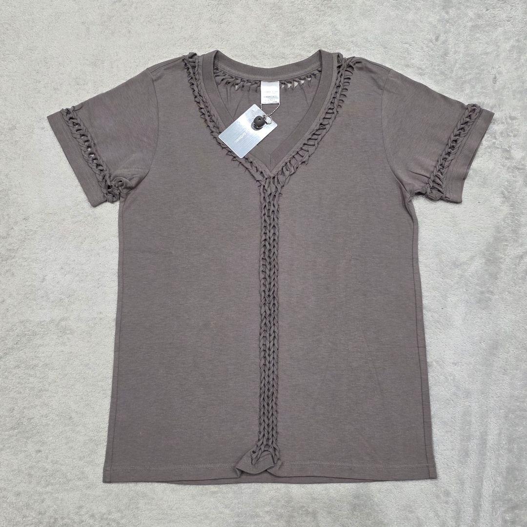 【未使用】ナンバーナイン　02aw　ジョージ期　編み込みTシャツ　4　ブラウン