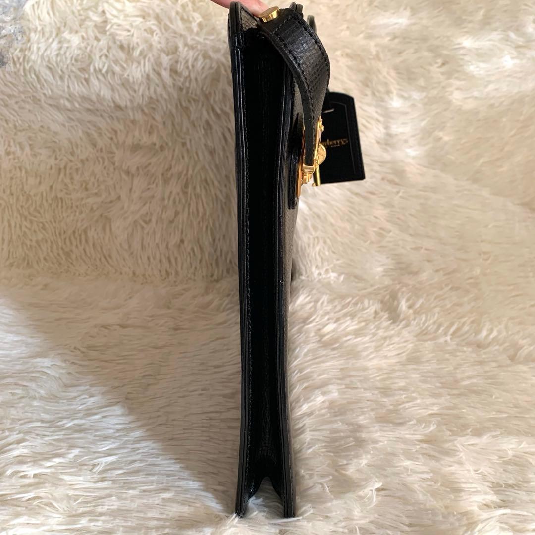 美品❣️BURBERRY ビジネスバッグ ペンチェック レザー 黒　鍵付　A4可能