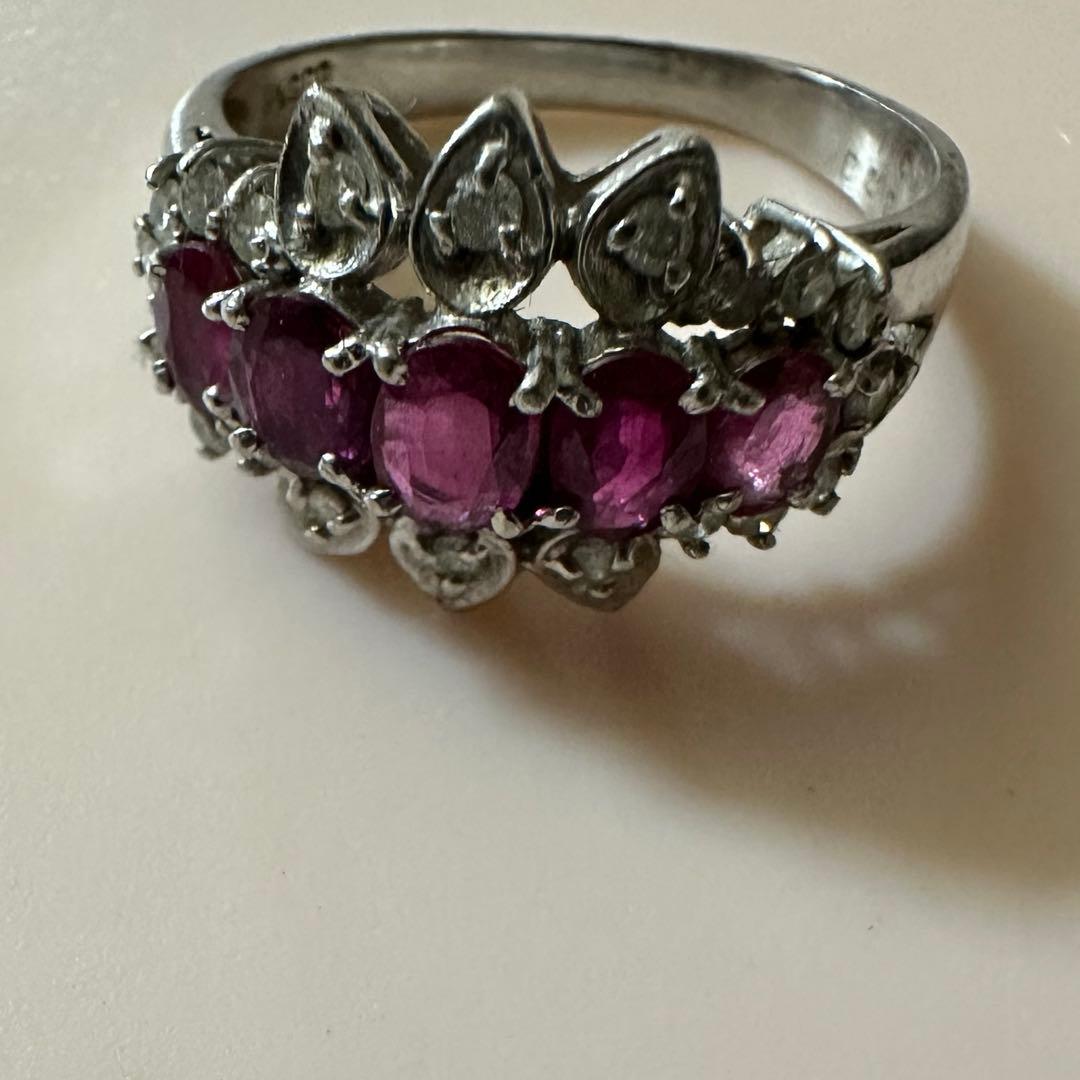 プラチナPT900 ルビー1.03ct ダイヤモンド0.26ct指輪　鑑別書あり