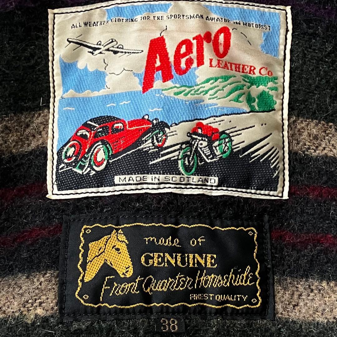 エアロレザー 革ジャン 本革 茶芯 ホースハイド ステアハイド ライダース 馬革