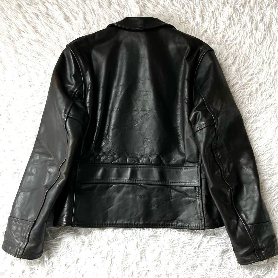 エアロレザー 革ジャン 本革 茶芯 ホースハイド ステアハイド ライダース 馬革