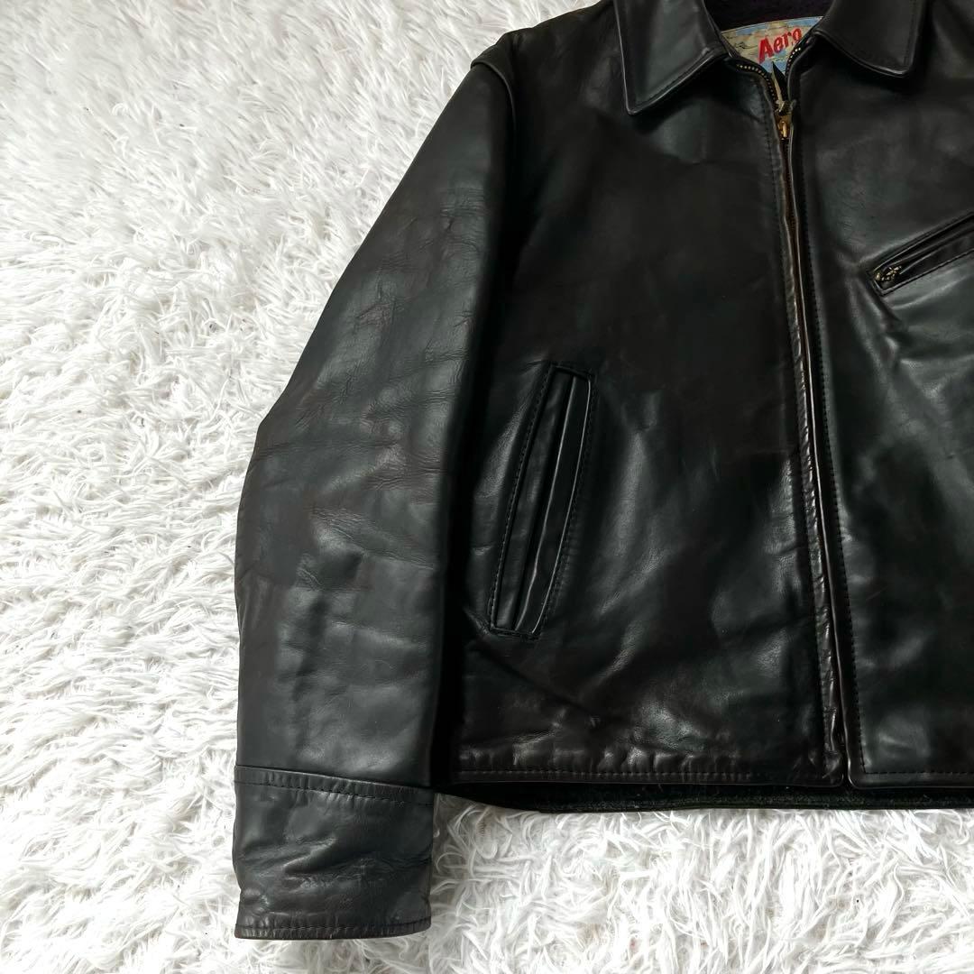 エアロレザー 革ジャン 本革 茶芯 ホースハイド ステアハイド ライダース 馬革