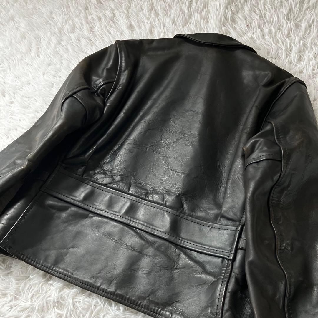 エアロレザー 革ジャン 本革 茶芯 ホースハイド ステアハイド ライダース 馬革