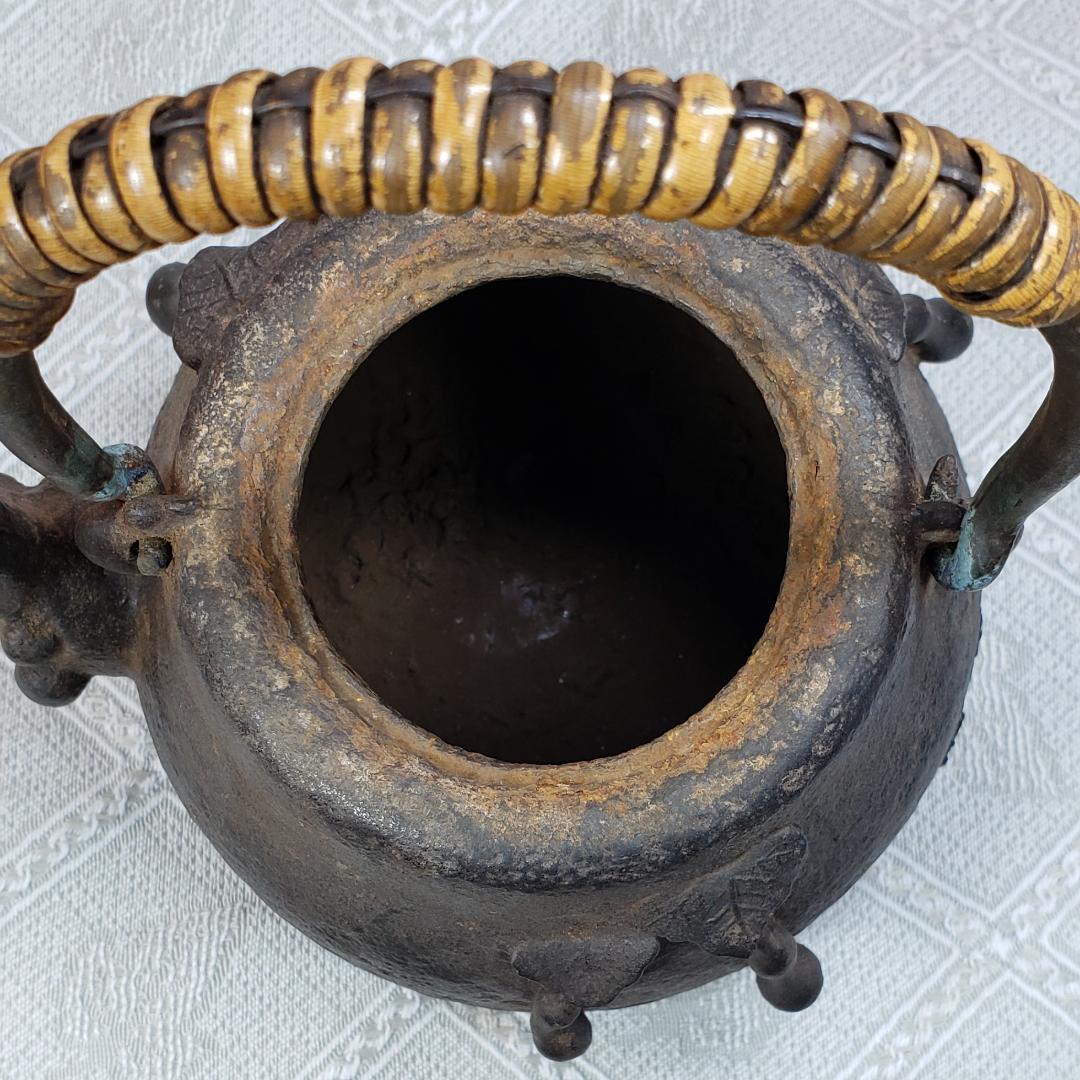 ◆『初代 龍文堂 安之介 胴横銘 瓢箪地紋鉄瓶』鉄瓶◆検）亀文堂 雨宮宗 金寿堂