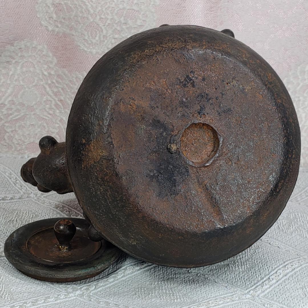 ◆『初代 龍文堂 安之介 胴横銘 瓢箪地紋鉄瓶』鉄瓶◆検）亀文堂 雨宮宗 金寿堂