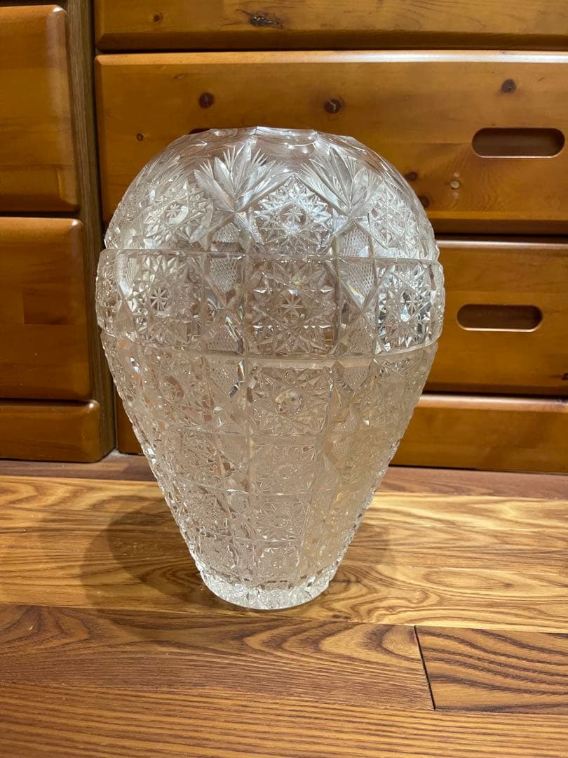 Chevalier ハンドカット　クリスタルフラワーベース特大花瓶