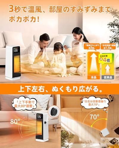 Nasida セラミックヒーター【秒で速暖】セラミックファンヒーター 暖房器po